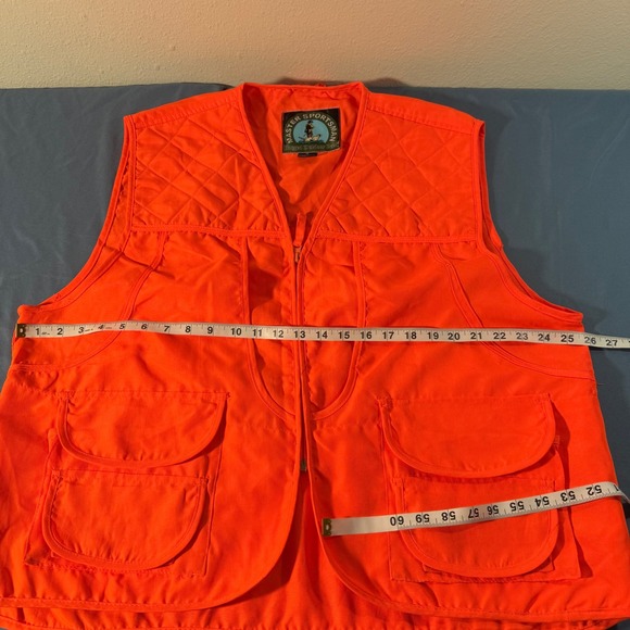 Master Sportsman Orange Quilted Hunting Fishing Vest Rugged Outdoor Gear XL - Picture 4 of 8